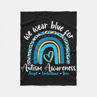 Couverture Polaire Autism Rainbow Leopard April We Wear Blue Autism A