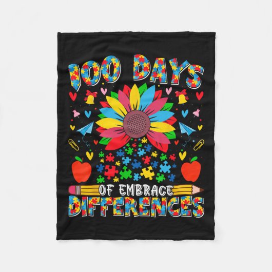 Couverture Polaire Autisme 100 Jours D'École Iep Embrasser Les Différ (Devant)