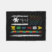 Couverture Polaire Autisme American Flag Puzzle Sensibilisation sur l (Devant (Horizontal))