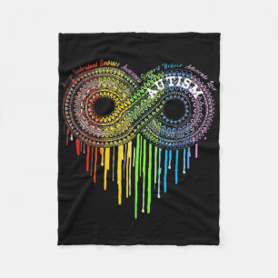 Couverture Polaire Autisme Arc-en-ciel Symbole d'infini Sensibilisati