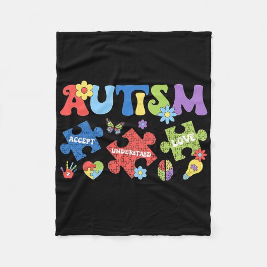 Couverture Polaire Autisme Coquette Bow Puzzles Accepter Comprendre l (Devant)