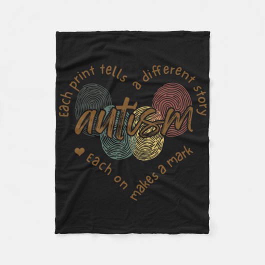 Couverture Polaire Autisme D'Empreinte Chaque Impression Raconte Une  (Devant)