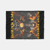Couverture Polaire Autisme Powered F#ck Machine Drôle Skeleton meme (Devant (Horizontal))