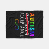 Couverture Polaire Autisme - Rouge au lieu - Acceptation Non Conscien (Devant (Horizontal))