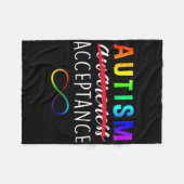 Couverture Polaire Autisme - Rouge au lieu - Acceptation Non Conscien (Devant (Horizontal))