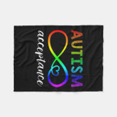 Couverture Polaire Autisme - Rouge au lieu de l'infini - Acceptation (Devant (Horizontal))