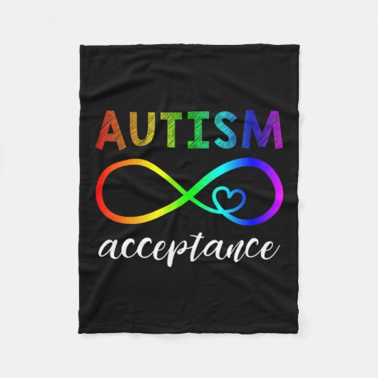 Couverture Polaire Autisme - Rouge au lieu de l'infini - Acceptation (Devant)