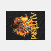 Couverture Polaire Autisme Skeleton Guns Funny Fire Bones Éffrayant (Devant (Horizontal))
