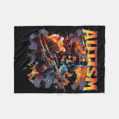 Couverture Polaire Autisme Squelette Mème Tisme Autistique Squelette  (Devant (Horizontal))