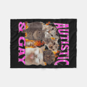 Couverture Polaire Autistic And Gay Funny Cat Meme Bootleg Graphic  (Devant (Horizontal))