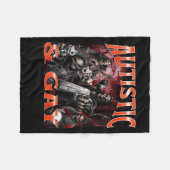 Couverture Polaire Autistic And Gay Funny Hard Skeleton Meme Bootleg  (Devant (Horizontal))