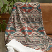 Couverture Polaire Autochtone Motif d'Amérique Tribale Indien