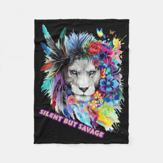 Couverture Polaire Autocollant Lion Sauvage (Devant)