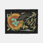 Couverture Polaire Autocollant Robin et nid (Devant (Horizontal))