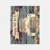 Couverture Polaire Automne Antique Rustique Camion & Automne Citrouil (Devant)