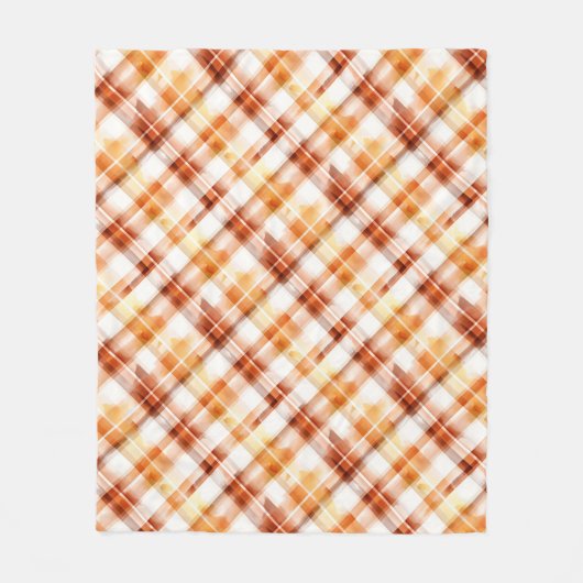 Couverture Polaire Automne Aquarelle d'automne Orange Plaid Motif (Devant)
