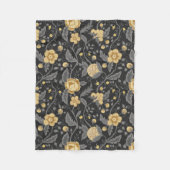 Couverture Polaire Automne Art Nouveau Vin Floral Jaune (Devant)