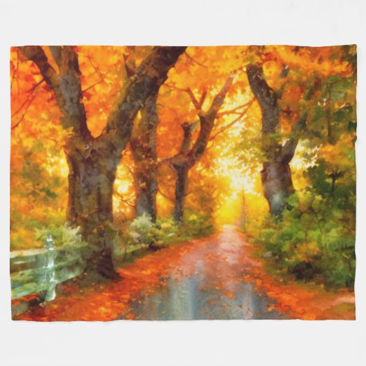 Couverture Polaire Automne/Automne/Automne/Feuille/Nature (Devant (Horizontal))