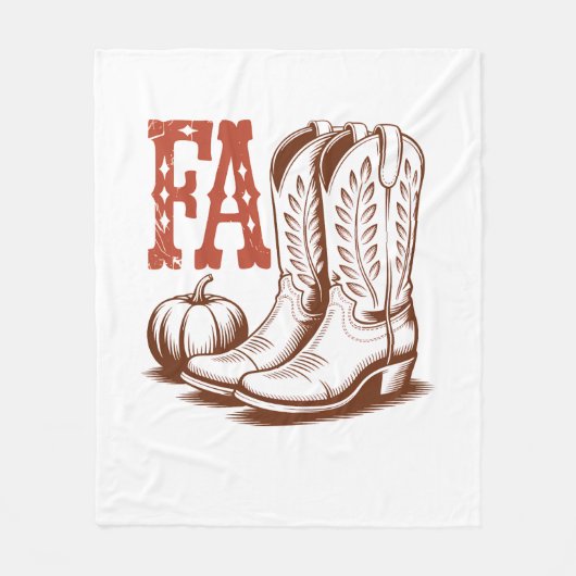 Couverture Polaire Automne Automne Cowgirl Citrouille (Devant)