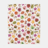 Couverture Polaire Automne Automne Feuilles Récolte Tons Terre Motif (Devant)