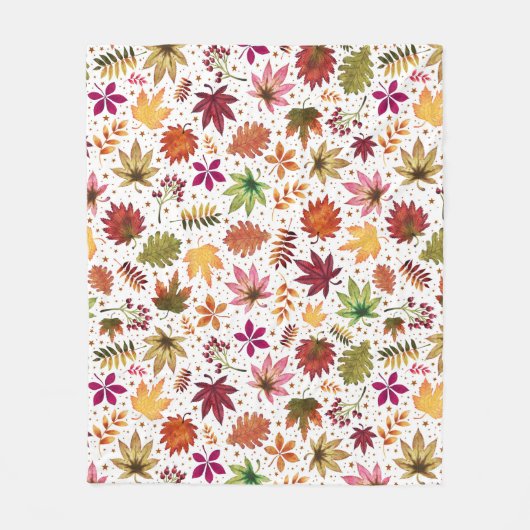 Couverture Polaire Automne Automne Feuilles Récolte Tons Terre Motif (Devant)