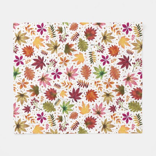 Couverture Polaire Automne Automne Feuilles Récolte Tons Terre Motif (Devant (Horizontal))