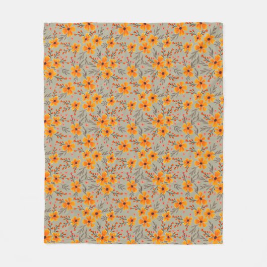 Couverture Polaire Automne Automne Floral Motif Sage Vert (Devant)