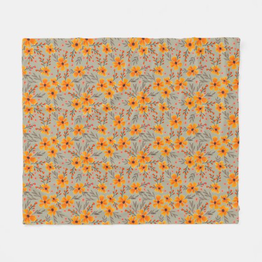 Couverture Polaire Automne Automne Floral Motif Sage Vert (Devant (Horizontal))