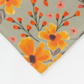 Couverture Polaire Automne Automne Floral Motif Sage Vert (Coin)