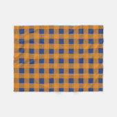 Couverture Polaire Automne Automne Orange Bleu Plaid Motif (Devant (Horizontal))