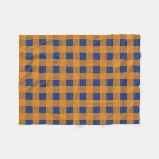 Couverture Polaire Automne Automne Orange Bleu Plaid Motif (Devant (Horizontal))