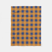 Couverture Polaire Automne Automne Orange Bleu Plaid Motif (Devant)
