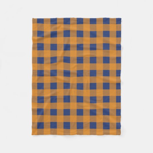 Couverture Polaire Automne Automne Orange Bleu Plaid Motif (Devant)