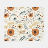 Couverture Polaire Automne Automne Orange Floral Motif (Devant (Horizontal))