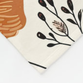 Couverture Polaire Automne Automne Orange Floral Motif (Coin)