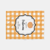 Couverture Polaire Automne Automne Orange Plaid Halloween Citrouille (Devant (Horizontal))