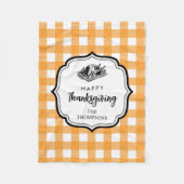 Couverture Polaire Automne Automne Orange Plaid Thankgiving Turquie (Devant)