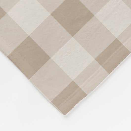 Couverture Polaire Automne Automne Taupe Plaid Foliage Monogramme Ini (Coin)