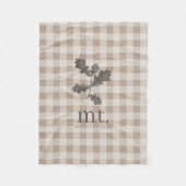 Couverture Polaire Automne Automne Taupe Plaid Foliage Monogramme Ini (Devant)
