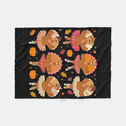 Couverture Polaire Automne Ballerinas Danser mignonne Turquie Thanksg (Devant (Horizontal))