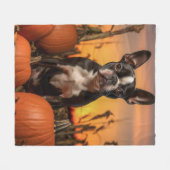 Couverture Polaire Automne Boston Terrier (Devant (Horizontal))