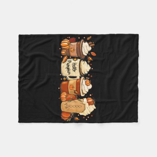 Couverture Polaire Automne Café Citrouille Épice Latte Boissons Autom (Devant (Horizontal))