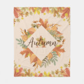 Couverture Polaire Automne Feuilles d'érable Monogram Fleece Blanche (Devant)