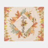 Couverture Polaire Automne Feuilles d'érable Monogram Fleece Blanche (Devant (Horizontal))