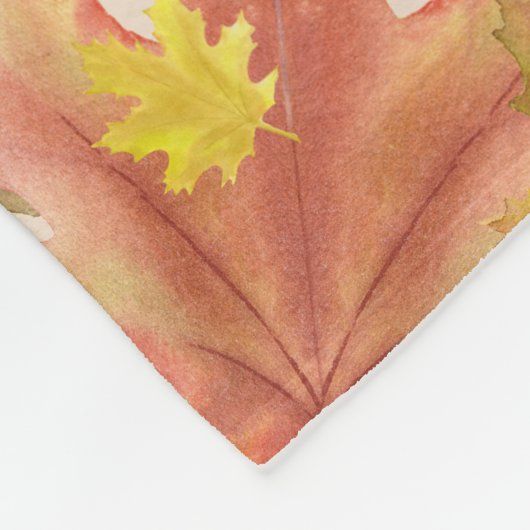 Couverture Polaire Automne Feuilles d'érable Monogram Fleece Blanche (Coin)