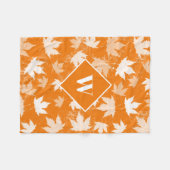 Couverture Polaire Automne Feuilles Motif Monogramme (Devant (Horizontal))