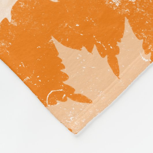 Couverture Polaire Automne Feuilles Motif Monogramme (Coin)