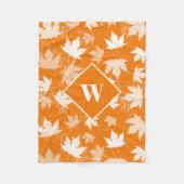Couverture Polaire Automne Feuilles Motif Monogramme (Devant)