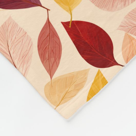Couverture Polaire Automne Feuilles Rustique Automne Conception de mo (Coin)