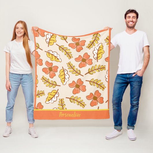 Couverture Polaire Automne Fleurs d'automne Motif Feuille Personnalis (En situation)